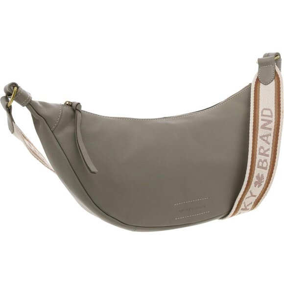 New Lucky Brand TYRA Leather sling Bag w/crescent shape Green/Gray Color - Picture 2 of 9